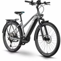 Raymon CrossRay E 8.0 Trapez Grau/weiß -Cube Fahrradladen raymon crossray e 80 trapeze grey white space blue 2